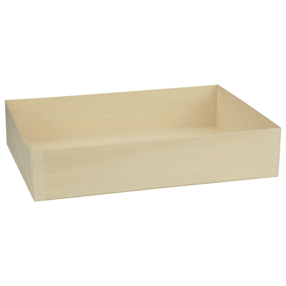 11"x15"x3" Large Deep Rectangle Collapsible Balsa Wood Tray