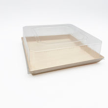 10.7" x 10.7" Large Balsa Wood Tray with Clear PET Lid