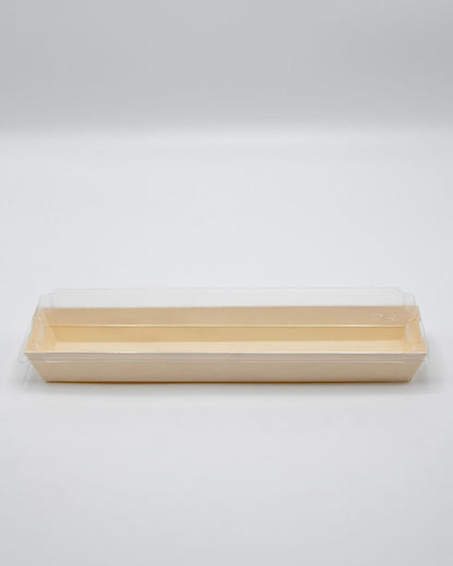 11.8"x2.6" Large Balsa Wood Tray with Clear PET Lid