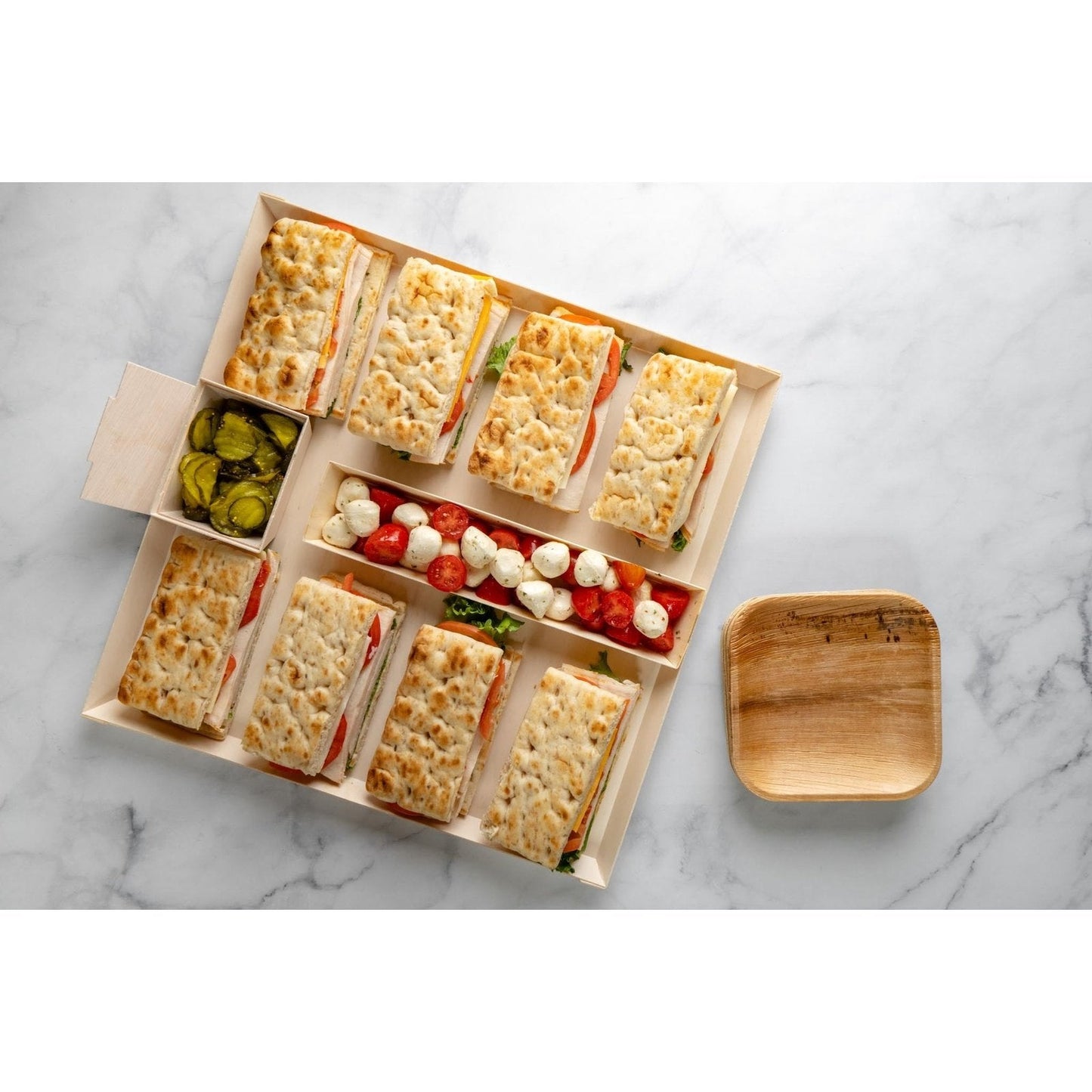 11.8"x2.6" Large Balsa Wood Tray with Clear PET Lid