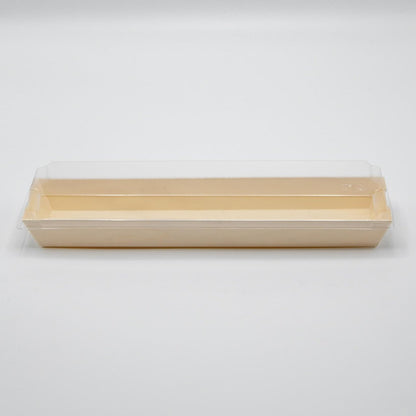 11.8"x2.6" Large Balsa Wood Tray with Clear PET Lid