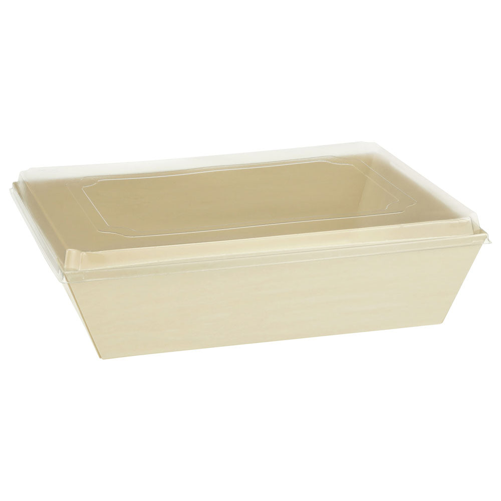 11.8"x15" Large Balsa Wood Tray with Clear PET Lid