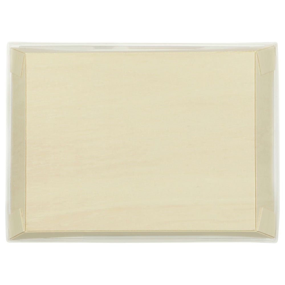 11.8"x15" Large Balsa Wood Tray with Clear PET Lid