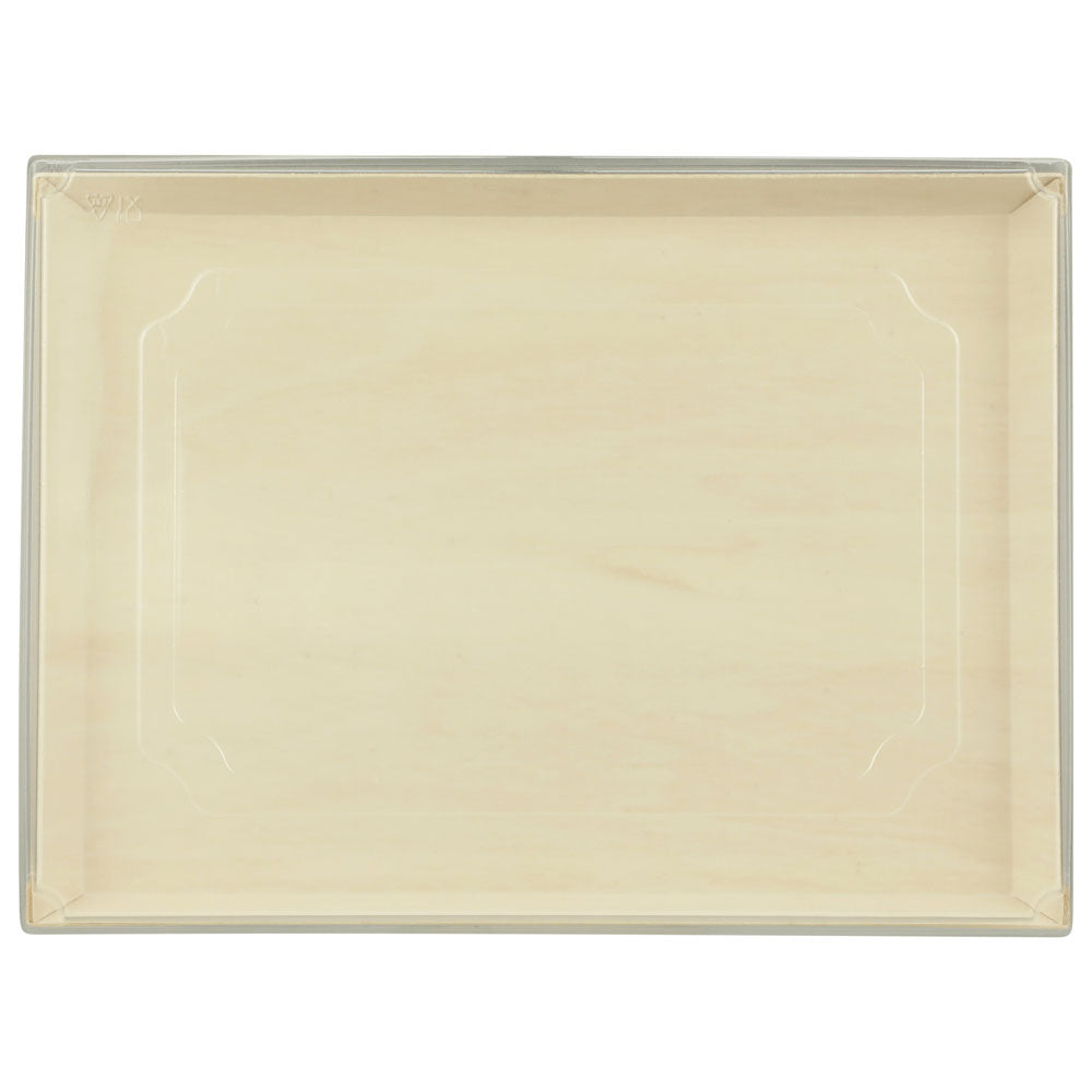 11"x15"x1" Extra Large Balsa Wood Tray with Clear PET Lid