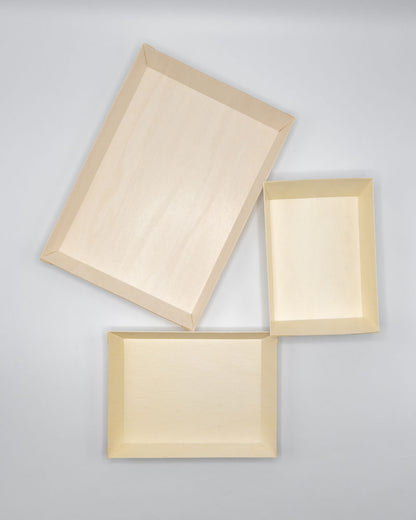 11"x15"x1" Extra Large Balsa Wood Tray with Clear PET Lid