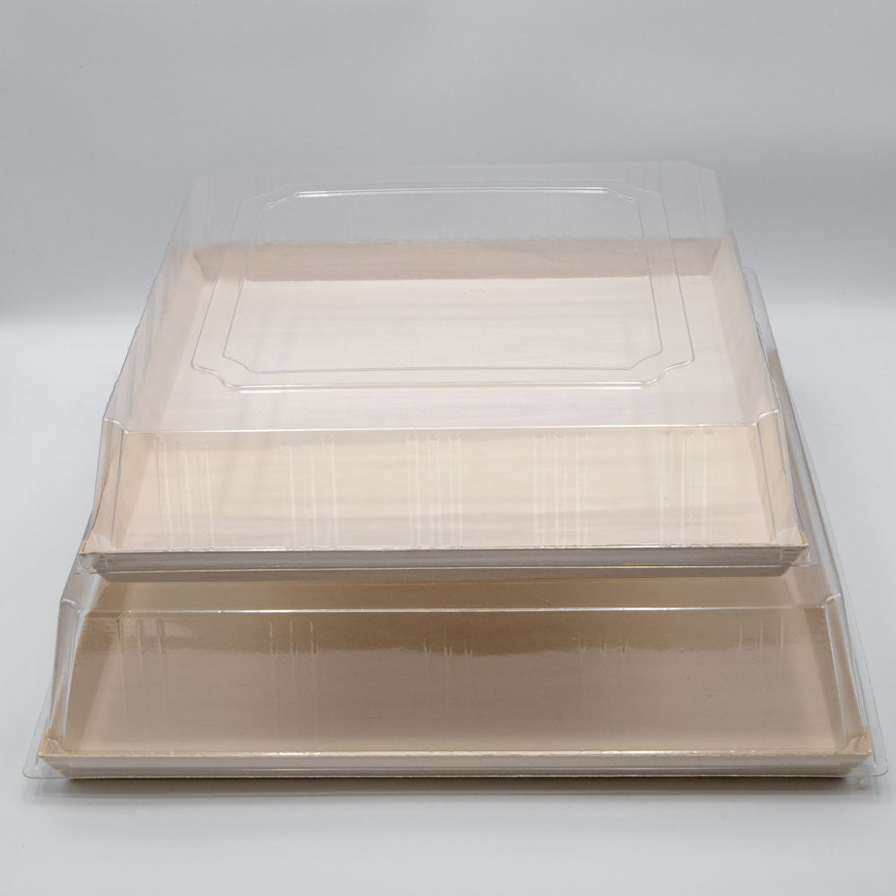 12"x12" Extra Large Balsa Wood Tray with Clear PET Lid