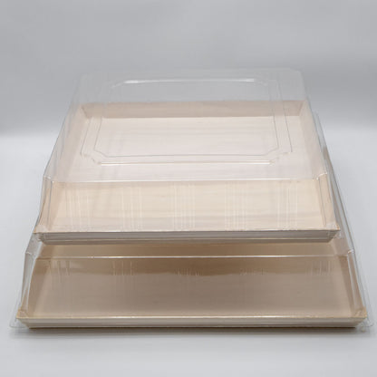 12"x12" Extra Large Balsa Wood Tray with Clear PET Lid