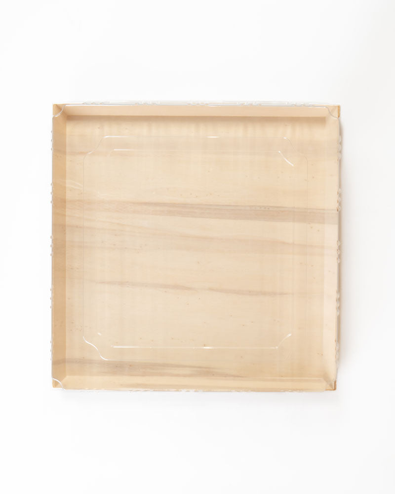 12"x12" Extra Large Balsa Wood Tray with Clear PET Lid