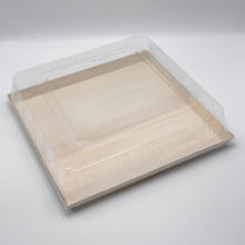 12"x12" Extra Large Balsa Wood Tray with Clear PET Lid