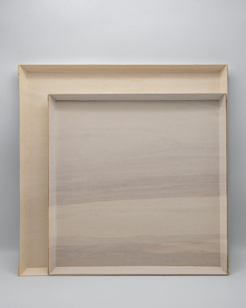 14"x14" Extra Large Balsa Wood Tray with Clear PET Lid