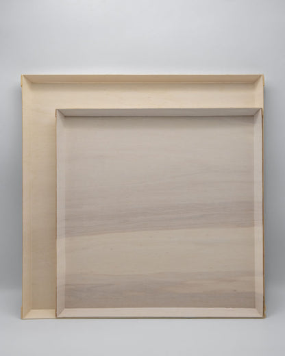 14"x14" Extra Large Balsa Wood Tray with Clear PET Lid