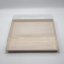 14"x14" Extra Large Balsa Wood Tray with Clear PET Lid