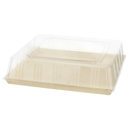 14"x14" Extra Large Balsa Wood Tray with Clear PET Lid