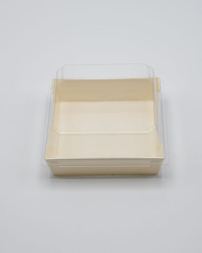 4.6"x4.6"x1.25" Mini Balsa Wood Tray with Clear PET Lid