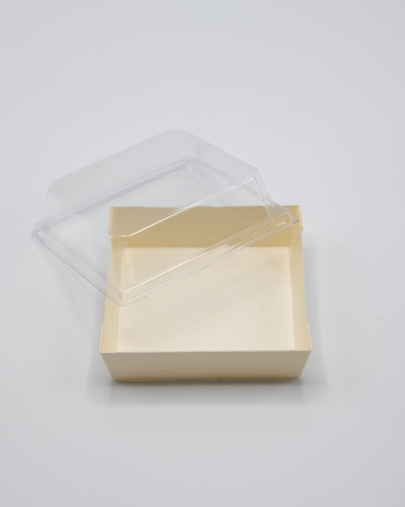 5.6"x5.6"x1.25" Mini Balsa Wood Tray with Clear PET Lid