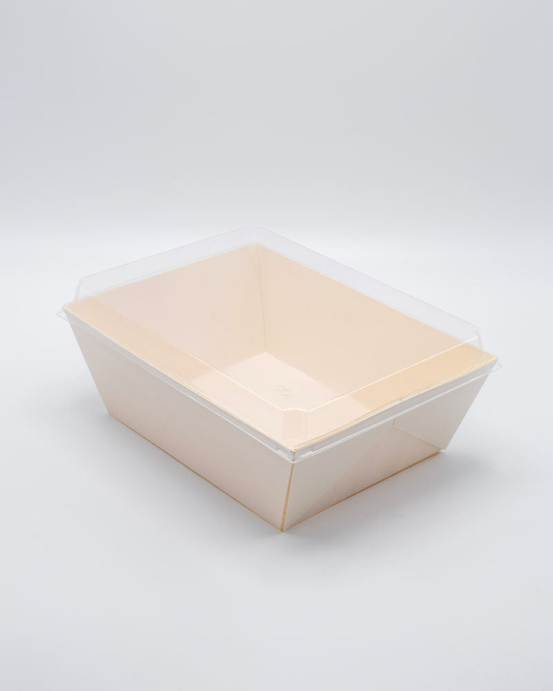 6"x8"x2" Small Balsa Wood Tray with Clear PET Lid
