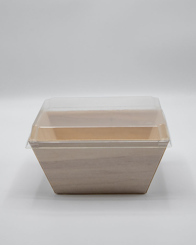 6"x8"x3" Small Deep Balsa Wood Tray with Clear PET Lid