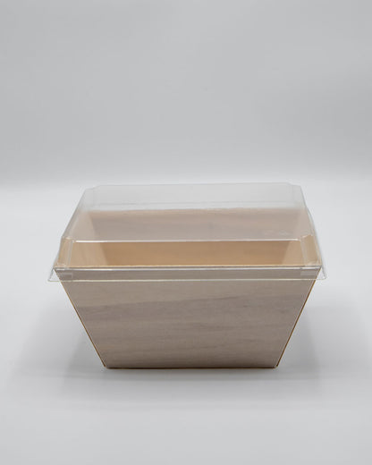 6"x8"x3" Small Deep Balsa Wood Tray with Clear PET Lid