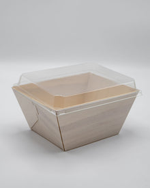 6"x8"x3" Small Deep Balsa Wood Tray with Clear PET Lid