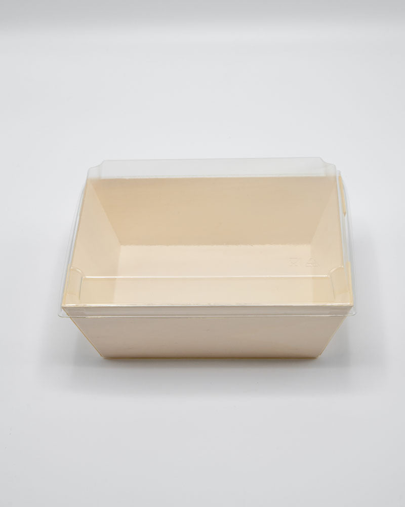 6"x8"x2" Small Balsa Wood Tray with Clear PET Lid