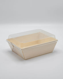 6"x8"x2" Small Balsa Wood Tray with Clear PET Lid