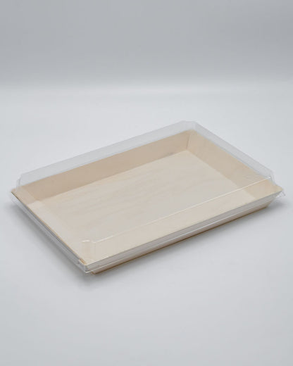 6"x8"x1" Standard Balsa Wood Tray with Clear PET Lid