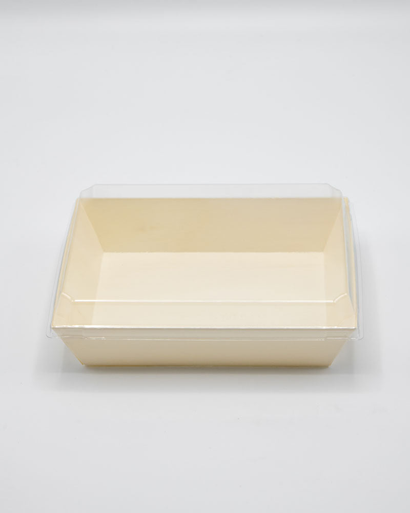 6"x8"x2" Small Balsa Wood Tray with Clear PET Lid