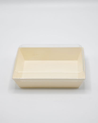 6"x8"x2" Small Balsa Wood Tray with Clear PET Lid