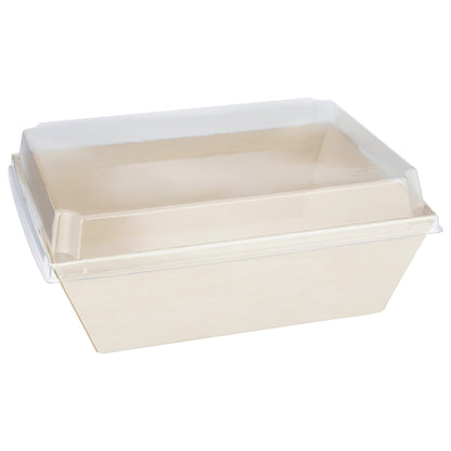 6"x8"x2" Small Balsa Wood Tray with Clear PET Lid