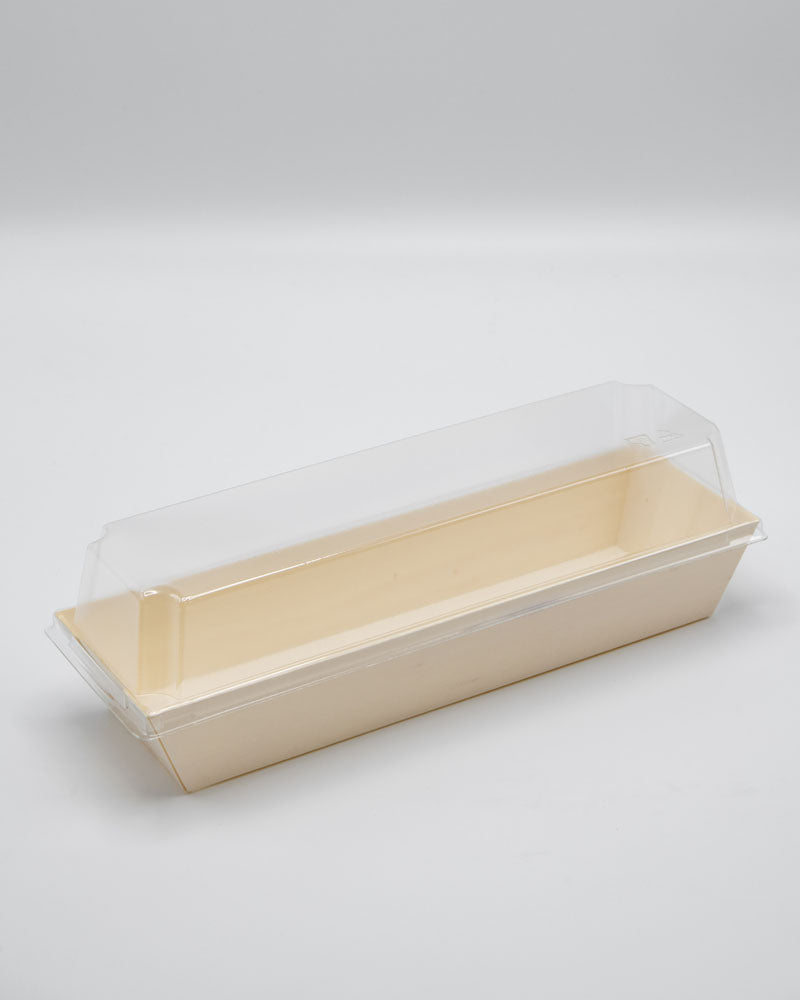 7.7"x3" Standard Balsa Wood Tray with Clear PET Lid