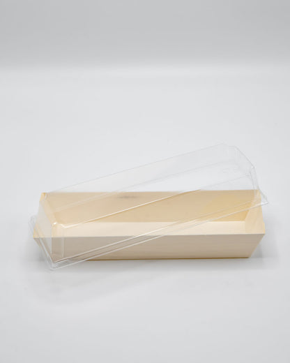 7.7"x3" Standard Balsa Wood Tray with Clear PET Lid