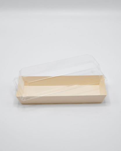 7.7"x3" Standard Balsa Wood Tray with Clear PET Lid