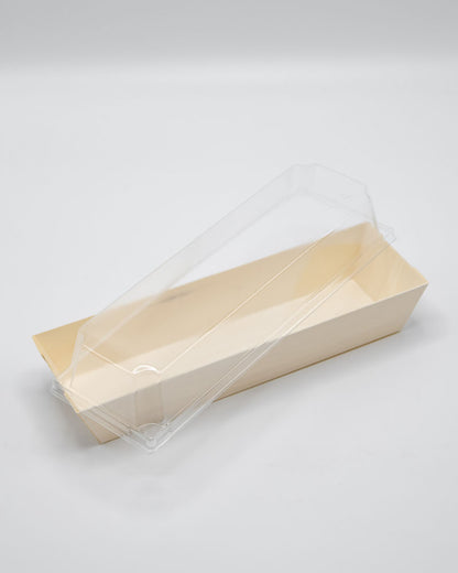 7.7"x3" Standard Balsa Wood Tray with Clear PET Lid