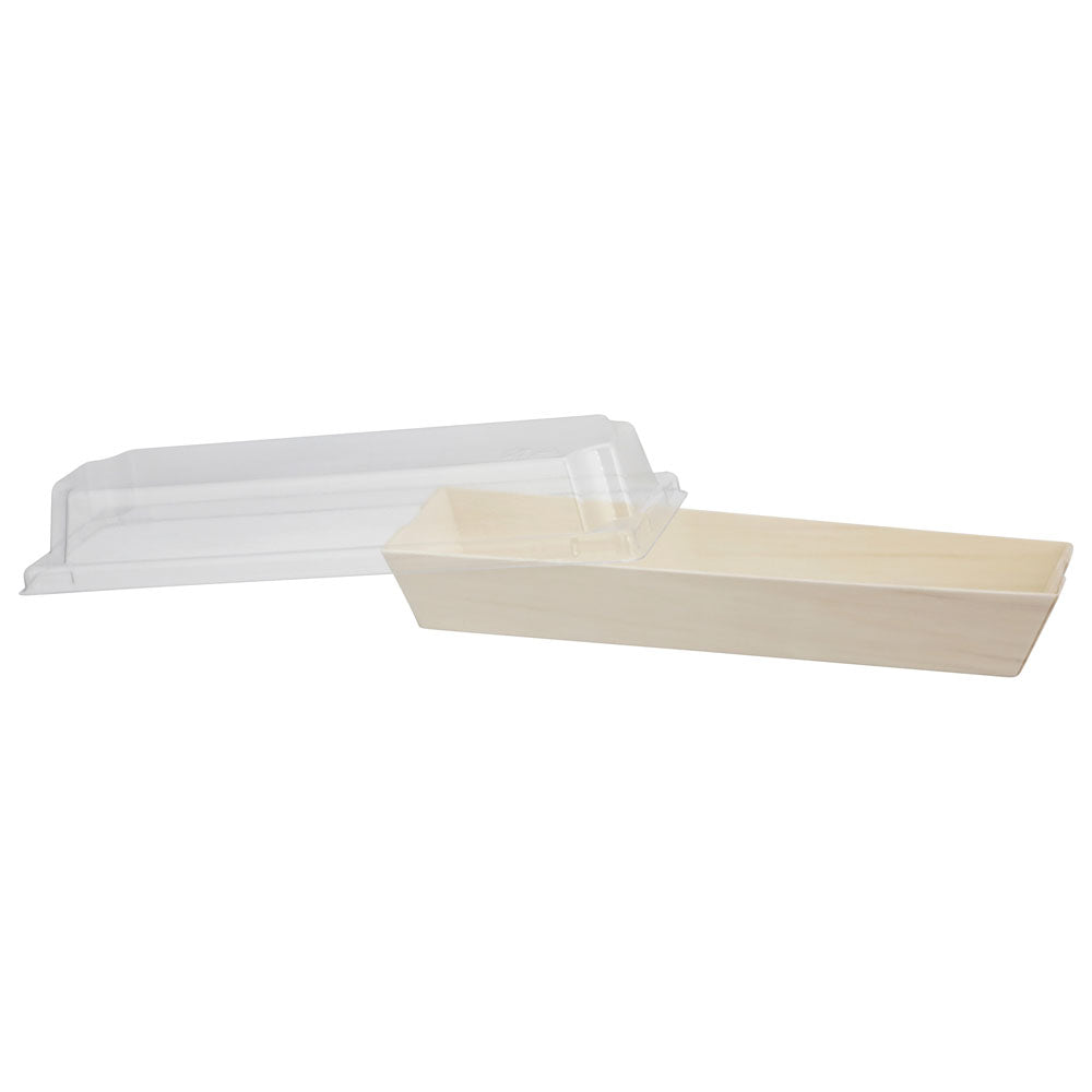 7"x2"x1" Small Balsa Wood Tray with Clear PET Lid