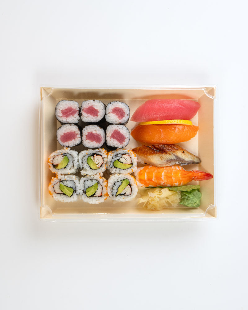 7"x5" Standard Balsa Wood Tray with Clear PET Lid