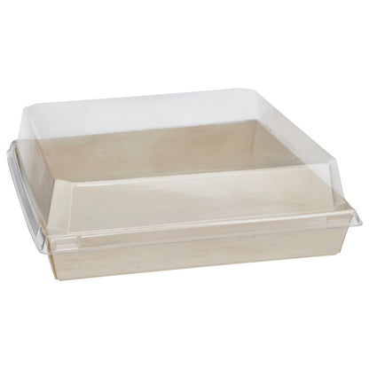 7"x7" Standard Balsa Wood Tray with Clear PET Lid