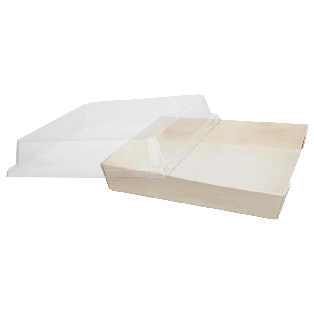7"x7" Standard Balsa Wood Tray with Clear PET Lid