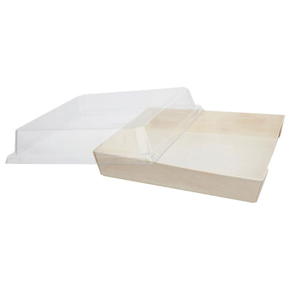 7"x7" Standard Balsa Wood Tray with Clear PET Lid