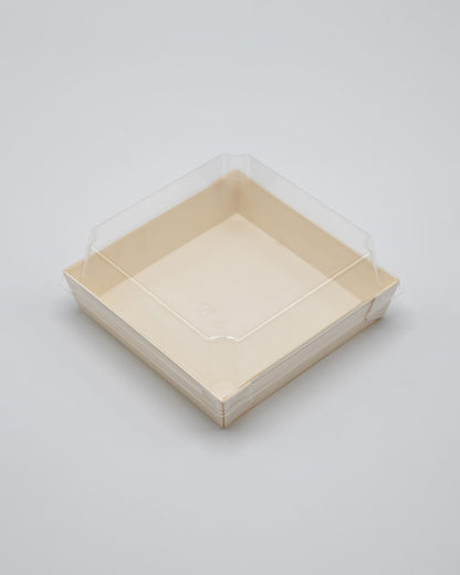 7"x7" Standard Balsa Wood Tray with Clear PET Lid