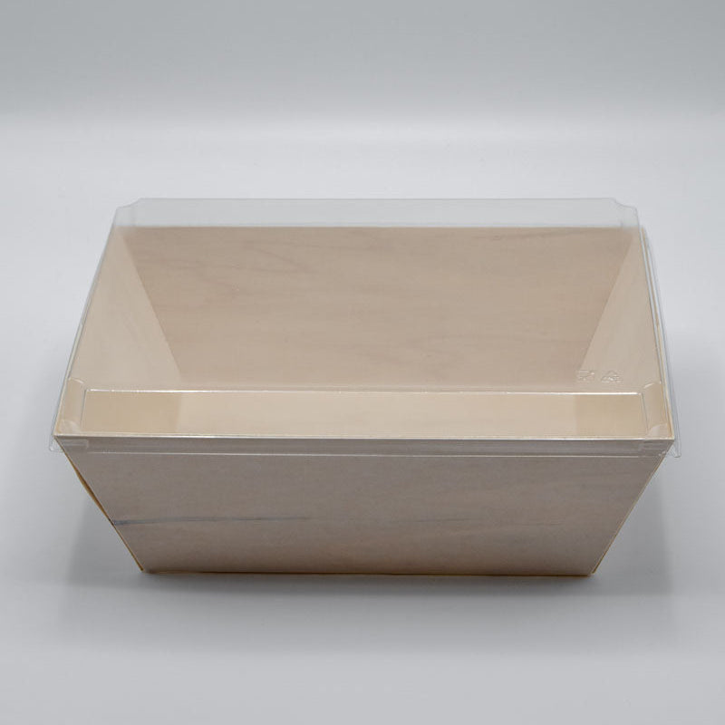 8"x11"x3.5" Large Balsa Wood Tray with Clear PET Lid