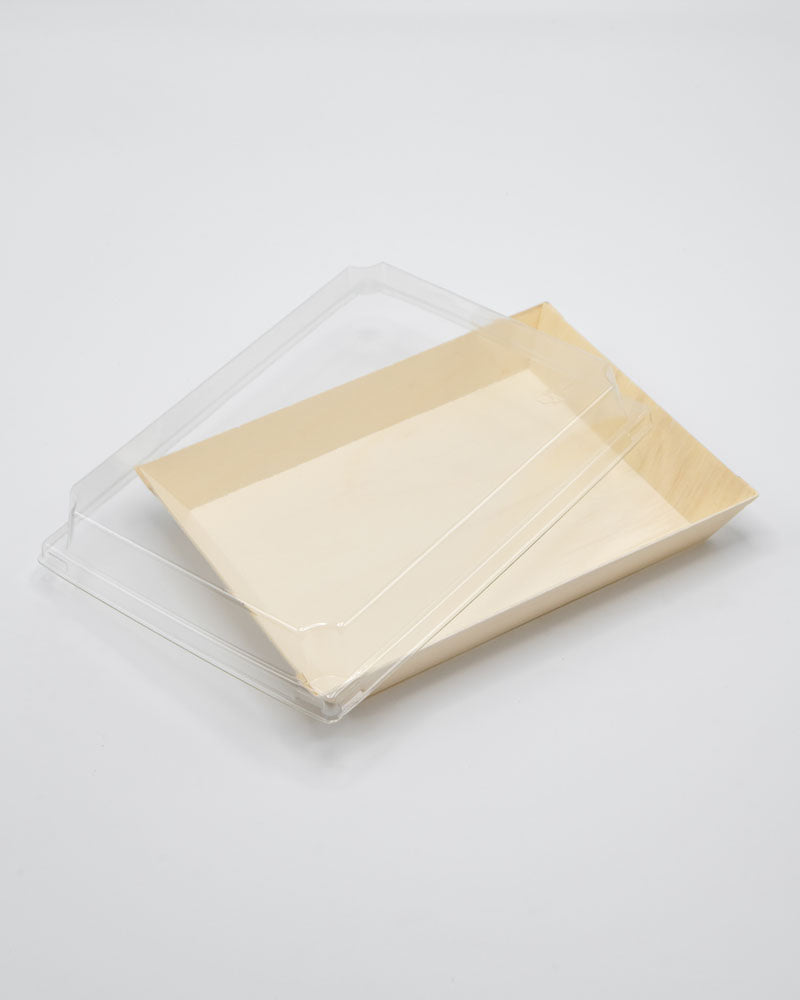 8"x11"x1" Large Balsa Wood Tray with Clear PET Lid