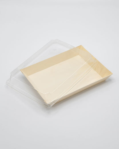 8"x11"x1" Large Balsa Wood Tray with Clear PET Lid