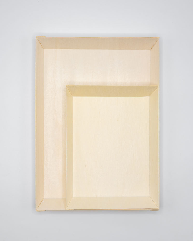 8"x11"x1" Large Balsa Wood Tray with Clear PET Lid