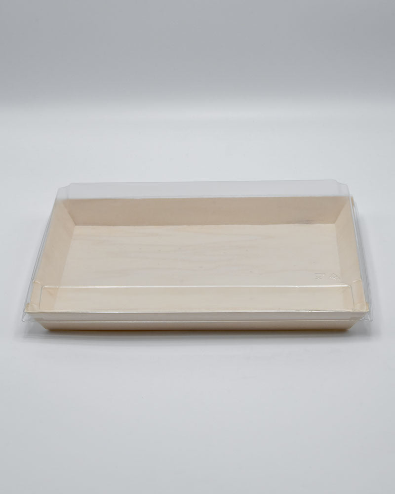 8"x11"x1" Large Balsa Wood Tray with Clear PET Lid