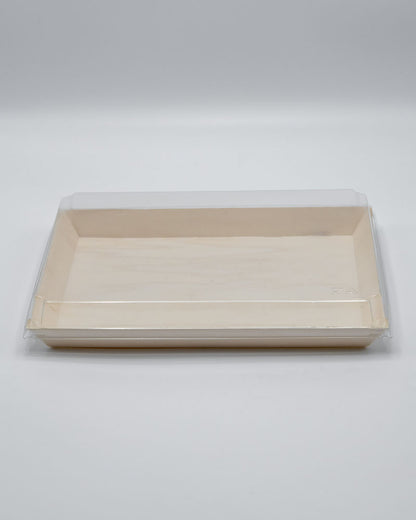 8"x11"x1" Large Balsa Wood Tray with Clear PET Lid