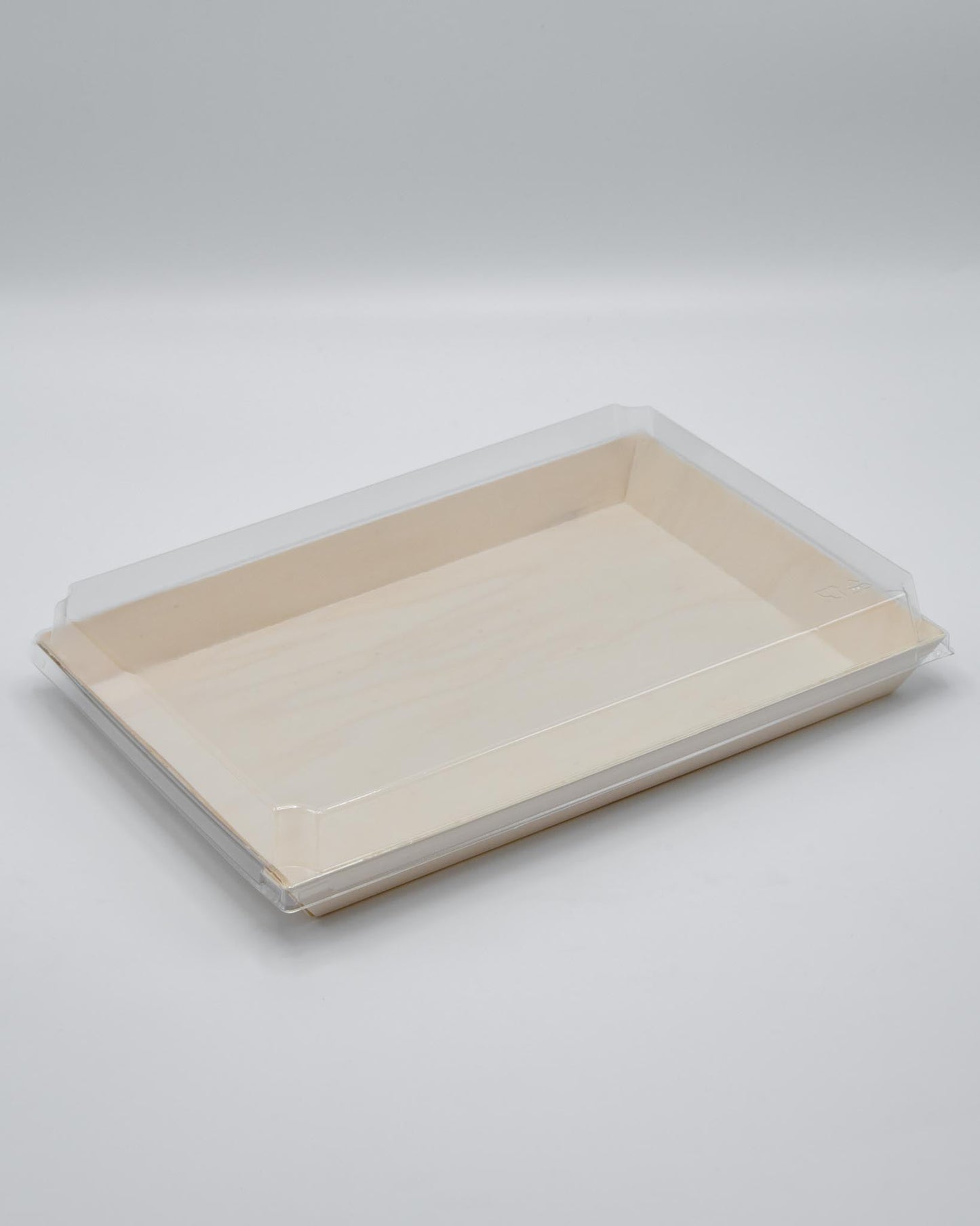 8"x11"x1" Large Balsa Wood Tray with Clear PET Lid
