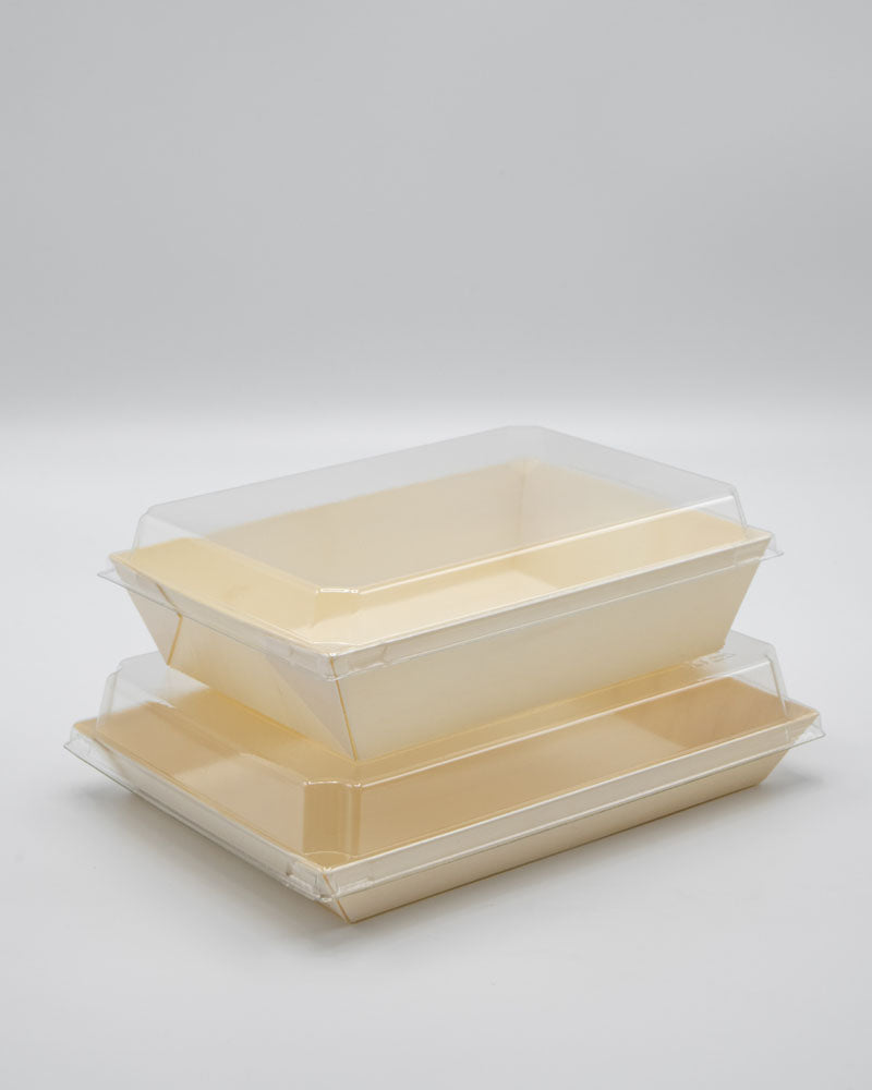 8"x11"x2" Large Balsa Wood Tray with Clear PET Lid
