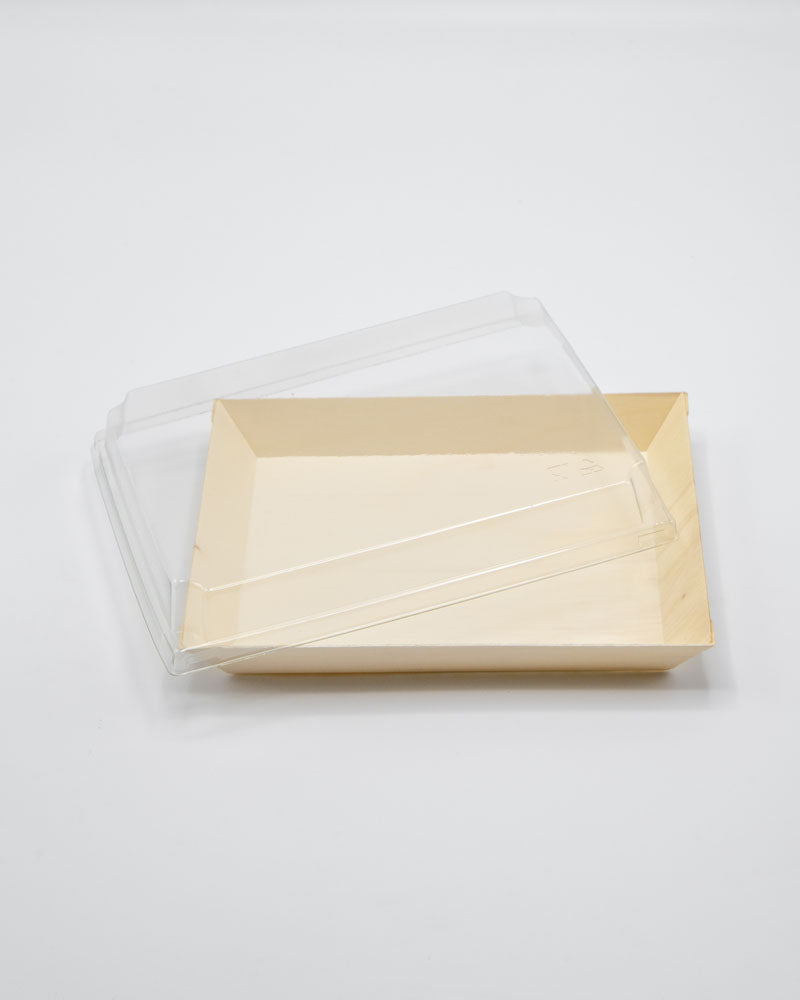 8"x11"x2" Large Balsa Wood Tray with Clear PET Lid