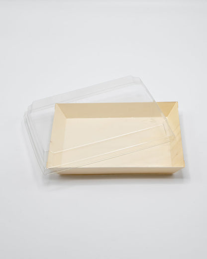 8"x11"x2" Large Balsa Wood Tray with Clear PET Lid