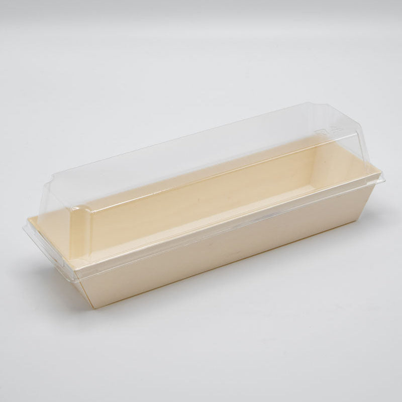 9.8"x3"x1.5" Large Balsa Wood Tray with Clear PET Lid